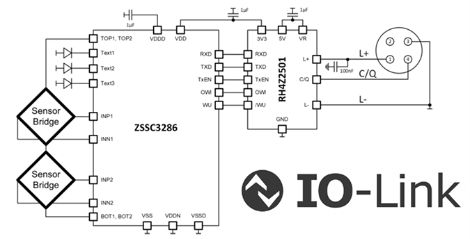 应用电路图 - Renesas Electronics ZSSC3286传感器信号调节器IC